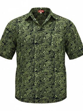 Olathe Cotton Tropical Short Sleeve Casual‎ Button Front Shirt Mens Sz L #23S